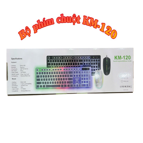 Combo Bàn Phím & Chuột Có Dây KM120 LED Rainbow, Chơi Game Cực Đã